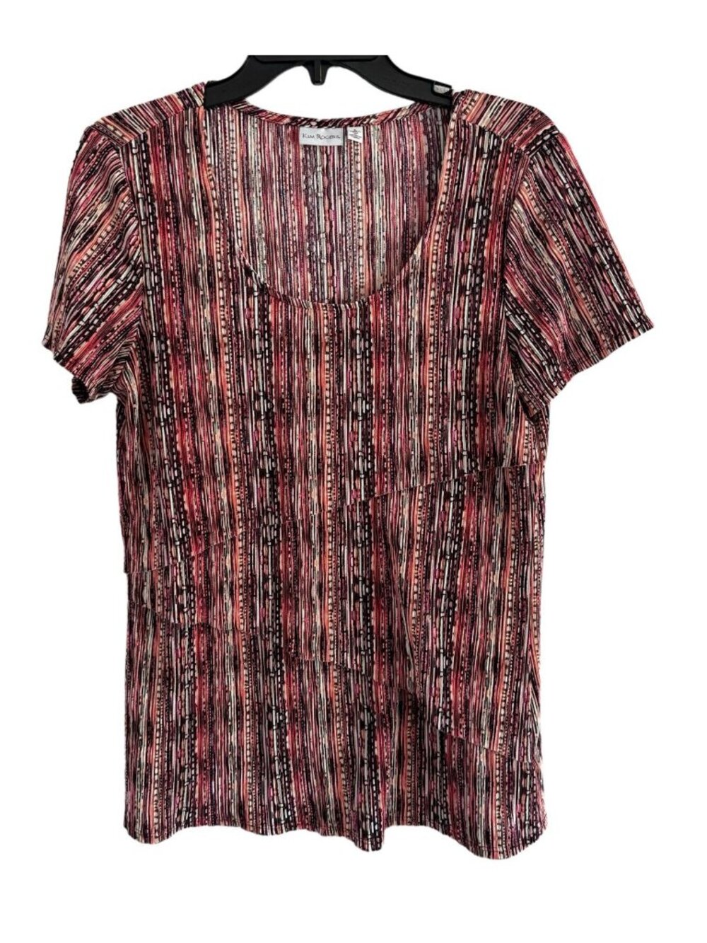 Kim Rogers Blouse Size Large Multicolor Crinkly Women Top Shirt Blouse